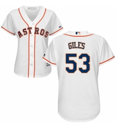 Women's Majestic Houston Astros #53 Ken Giles Replica White Home Cool Base MLB Jersey