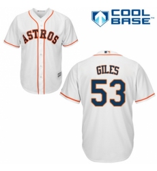 Youth Majestic Houston Astros #53 Ken Giles Replica White Home Cool Base MLB Jersey