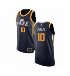 Men's Utah Jazz #10 Mike Conley Authentic Navy Blue Basketball Jersey - Icon Edition