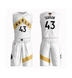 Women's Toronto Raptors #43 Pascal Siakam Swingman White 2019 Basketball Finals Bound Suit Jersey - City Edition