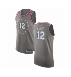 Men's Philadelphia 76ers #12 Tobias Harris Authentic Gray Basketball Jersey - City Edition