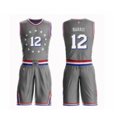 Men's Philadelphia 76ers #12 Tobias Harris Swingman Gray Basketball Suit Jersey - City Edition