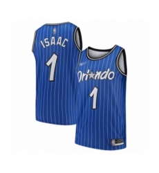 Men's Orlando Magic #1 Jonathan Isaac Authentic Blue Hardwood Classics Basketball Jersey