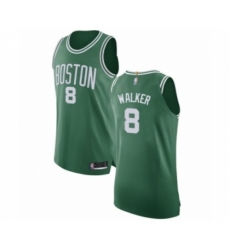 Men's Boston Celtics #8 Kemba Walker Authentic Green(White No.) Road Basketball Jersey - Icon Edition