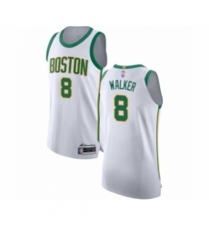 Men's Boston Celtics #8 Kemba Walker Authentic White Basketball Jersey - City Edition