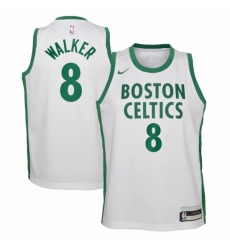 Youth Boston Celtics #8 Kemba Walker Nike White 2020-21 Swingman Jersey