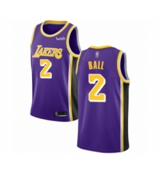 Men's Los Angeles Lakers #2 Lonzo Ball Authentic Purple Basketball Jerseys - Icon Edition