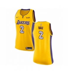 Women's Los Angeles Lakers #2 Lonzo Ball Authentic Gold Home Basketball Jersey - Icon Edition