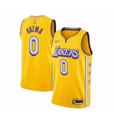 Men's Los Angeles Lakers #0 Kyle Kuzma Swingman Gold 2019-20 City Edition Basketball Jersey