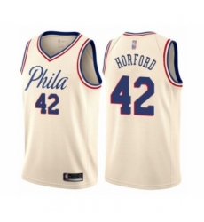 Men's Philadelphia 76ers #42 Al Horford Authentic Cream Basketball Jersey - City Edition