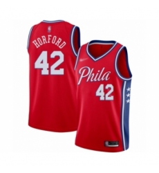 Men's Philadelphia 76ers #42 Al Horford Authentic Red Finished Basketball Jersey - Statement Edition