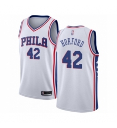 Men's Philadelphia 76ers #42 Al Horford Authentic White Basketball Jersey - Association Edition