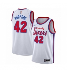 Men's Philadelphia 76ers #42 Al Horford Authentic White Hardwood Classics Basketball Jersey