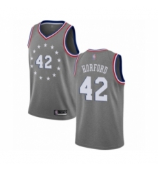 Men's Philadelphia 76ers #42 Al Horford Swingman Gray Basketball Jersey - City Edition