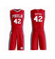 Men's Philadelphia 76ers #42 Al Horford Swingman Red Basketball Suit Jersey Statement Edition