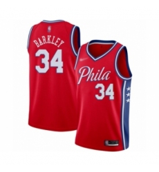 Men's Philadelphia 76ers #34 Charles Barkley Authentic Red Finished Basketball Jersey - Statement Edition