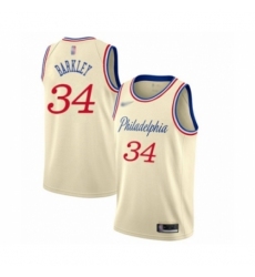 Men's Philadelphia 76ers #34 Charles Barkley Swingman Cream Basketball Jersey - 2019 20 City Edition