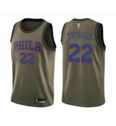 Youth Philadelphia 76ers #22 Mattise Thybulle Swingman Green Salute to Service Basketball Jersey