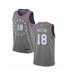 Women's Philadelphia 76ers #18 Shake Milton Swingman Gray Basketball Jersey - City Edition