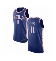 Men's Philadelphia 76ers #11 James Ennis Authentic Blue Basketball Jersey - Icon Edition