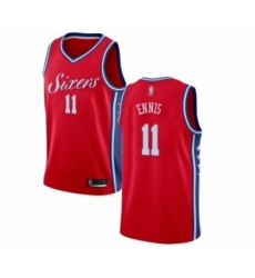 Men's Philadelphia 76ers #11 James Ennis Authentic Red Basketball Jersey Statement Edition