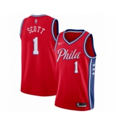 Men's Philadelphia 76ers #1 Mike Scott Authentic Red Finished Basketball Jersey - Statement Edition