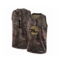 Men's Philadelphia 76ers #1 Mike Scott Swingman Camo Realtree Collection Basketball Jersey