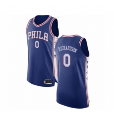 Men's Philadelphia 76ers #0 Josh Richardson Authentic Blue Basketball Jersey - Icon Edition