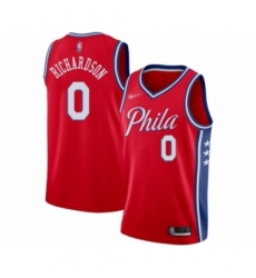 Men's Philadelphia 76ers #0 Josh Richardson Authentic Red Finished Basketball Jersey - Statement Edition