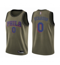 Men's Philadelphia 76ers #0 Josh Richardson Swingman Green Salute to Service Basketball Jersey