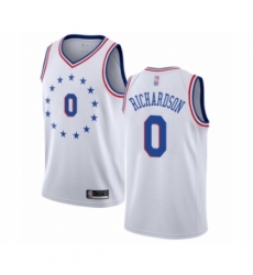 Men's Philadelphia 76ers #0 Josh Richardson White Swingman Jersey - Earned Edition