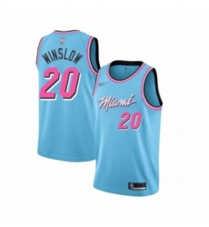 Men's Miami Heat #20 Justise Winslow Swingman Blue Basketball Jersey - 2019 20 City Edition