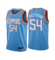 Men's Los Angeles Clippers #54 Patrick Patterson Authentic Blue Basketball Jersey - City Edition