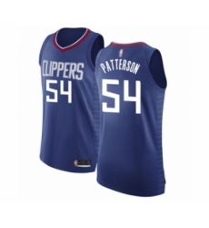 Men's Los Angeles Clippers #54 Patrick Patterson Authentic Blue Basketball Jersey - Icon Edition