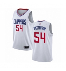 Men's Los Angeles Clippers #54 Patrick Patterson Authentic White Basketball Jersey - Association Edition