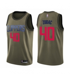 Men's Los Angeles Clippers #40 Ivica Zubac Swingman Green Salute to Service Basketball Jersey