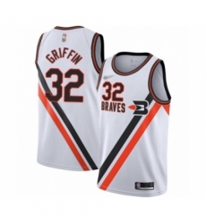 Men's Los Angeles Clippers #32 Blake Griffin Authentic White Hardwood Classics Finished Basketball Jersey