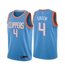 Men's Los Angeles Clippers #4 JaMychal Green Authentic Blue Basketball Jersey - City Edition