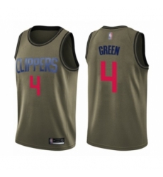 Men's Los Angeles Clippers #4 JaMychal Green Swingman Green Salute to Service Basketball Jersey