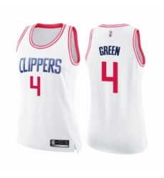 Women's Los Angeles Clippers #4 JaMychal Green Swingman White Pink Fashion Basketball Jersey