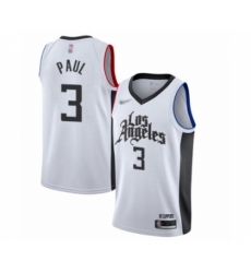 Men's Los Angeles Clippers #3 Chris Paul Swingman White Basketball Jersey - 2019 20 City Edition