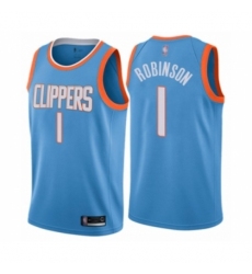 Men's Los Angeles Clippers #1 Jerome Robinson Authentic Blue Basketball Jersey - City Edition