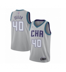 Women's Jordan Charlotte Hornets #40 Cody Zeller Swingman Gray Basketball Jersey - 2019 20 City Edition