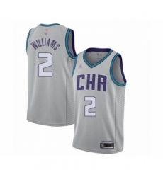 Youth Jordan Charlotte Hornets #2 Marvin Williams Swingman Gray Basketball Jersey - 2019 20 City Edition