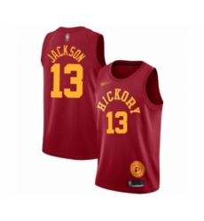 Men's Indiana Pacers #13 Mark Jackson Authentic Red Hardwood Classics Basketball Jersey