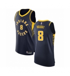 Men's Indiana Pacers #8 Justin Holiday Authentic Navy Blue Basketball Jersey - Icon Edition