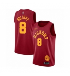 Men's Indiana Pacers #8 Justin Holiday Authentic Red Hardwood Classics Basketball Jersey