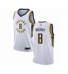 Men's Indiana Pacers #8 Justin Holiday Authentic White Basketball Jersey - Association Edition