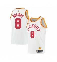 Men's Indiana Pacers #8 Justin Holiday Authentic White Hardwood Classics Basketball Jersey