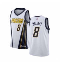 Men's Indiana Pacers #8 Justin Holiday White Swingman Jersey - Earned Edition